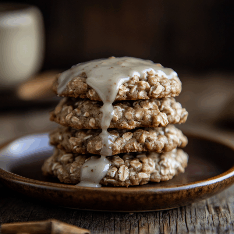 Seriously Thick & Chewy Chai Oatmeal Cookies with Maple Glaze