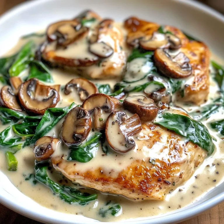 Creamy Chicken with Spinach and Mushrooms