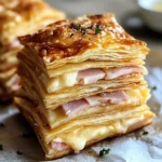 How to Make Crispy chicken ham & Cheese Puff Pastry Stacks