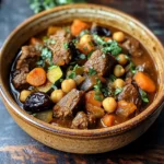 Moroccan Lamb Tagine with Prunes, Chickpeas & Spiced Vegetables