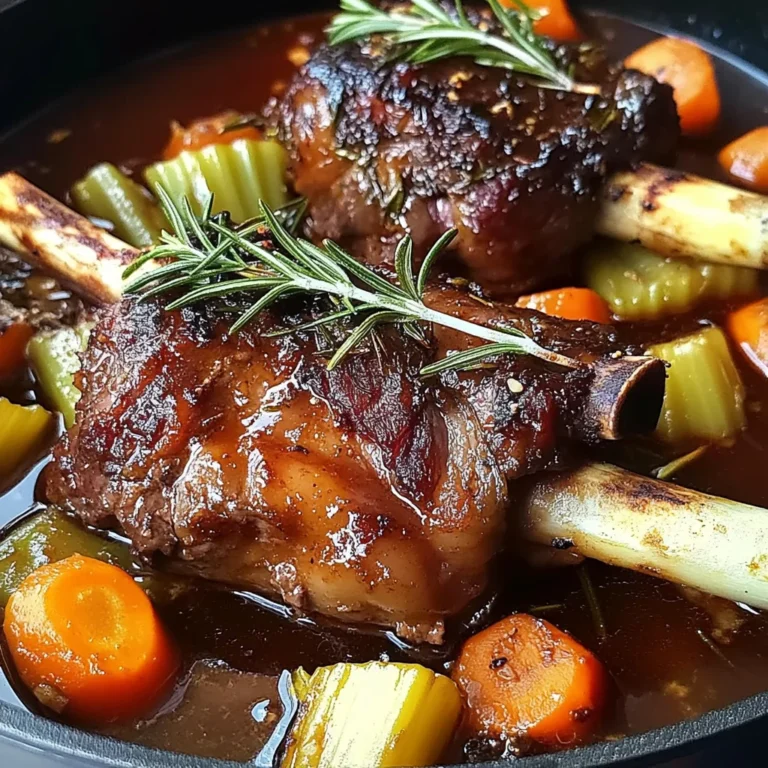 Red Wine-Braised Lamb Shanks with Rosemary & Root Vegetables