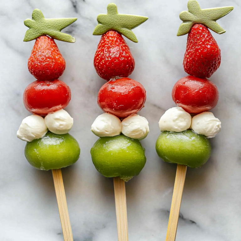 Grinch Fruit Kabobs