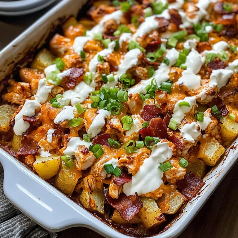 Buffalo Chicken Roasted Potato Bake