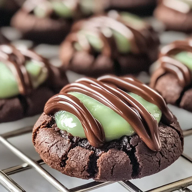 Chocolate Mint Thumbprint Cookies