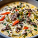 Creamy Philly Cheese Steak Soup