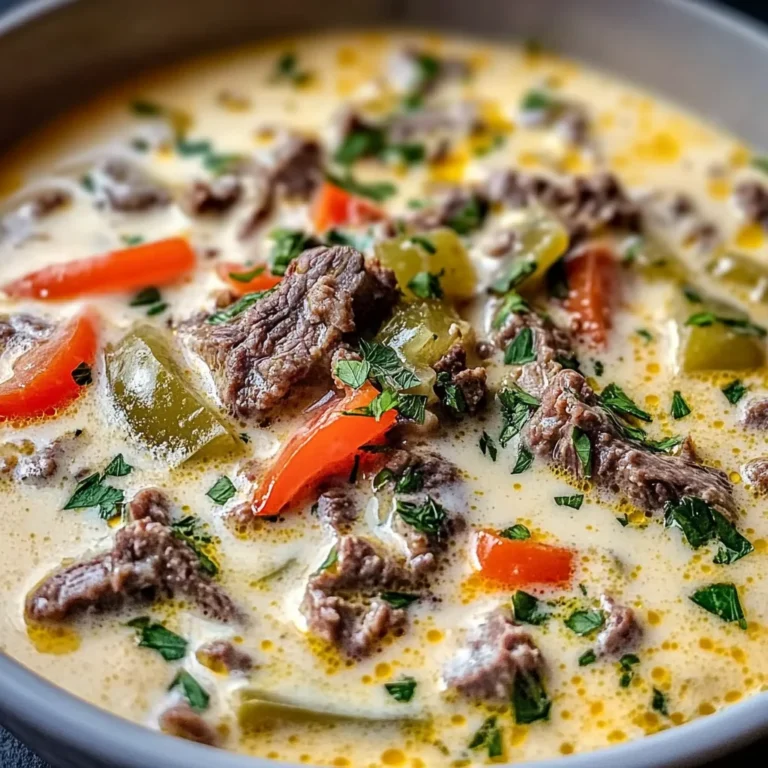 Creamy Philly Cheese Steak Soup