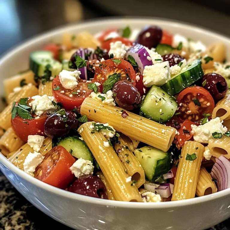 Greek Rigatoni Pasta Salad – A Fresh and Flavorful Mediterranean Delight!
