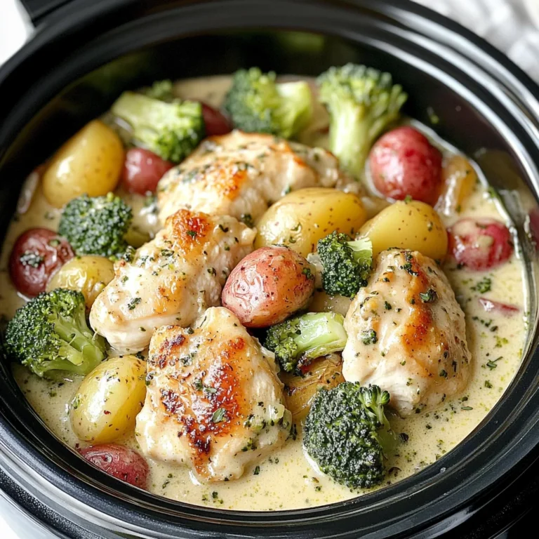 Slow Cooker Creamy Garlic Chicken And Veggies Recipe