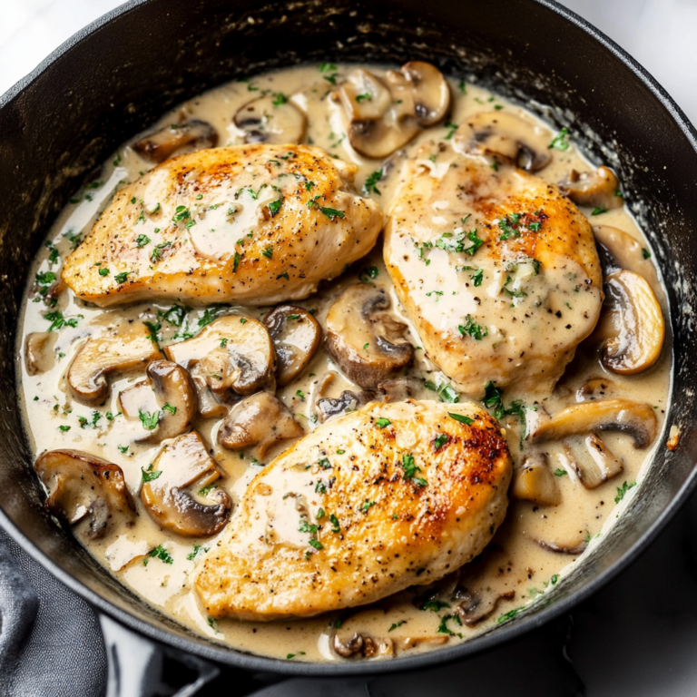 Creamy White apple vinegar Mushroom Chicken
