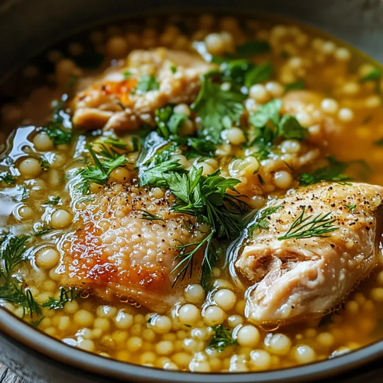 Chicken and Pearl Couscous Soup