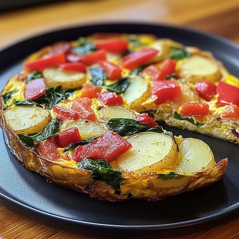 Frittata with Potatoes, Red Peppers, and Spinach Recipe