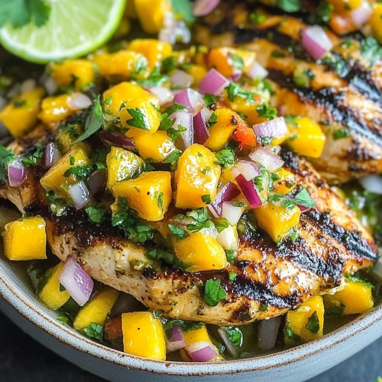 Grilled Cilantro Lime Chicken and Mango Salsa