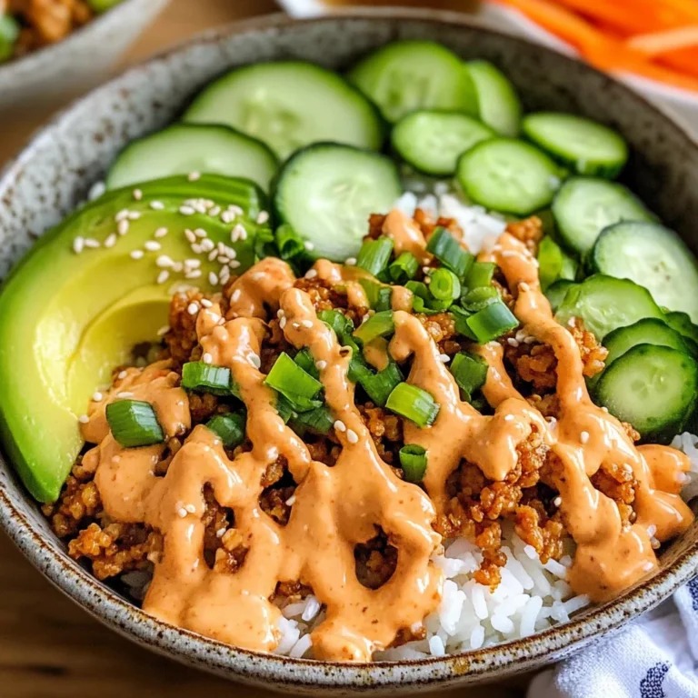Ground Turkey Rice Bowls with Bang Bang Sauce
