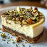 Pistachio and Mushroom Cheesecake with Feta & Parmesan Crust