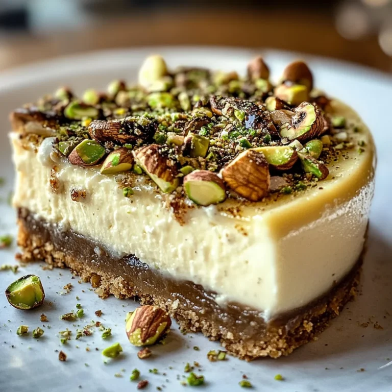 Pistachio and Mushroom Cheesecake with Feta & Parmesan Crust