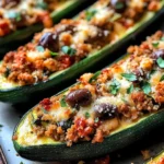 Baked Mediterranean Stuffed Zucchini Boats