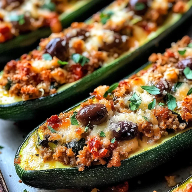 Baked Mediterranean Stuffed Zucchini Boats