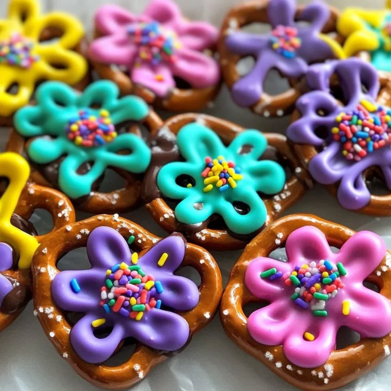 Chocolate Covered Pretzel Flowers