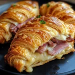 Crispy Air Fryer Beef chicken ham & Cheese Croissants Treat