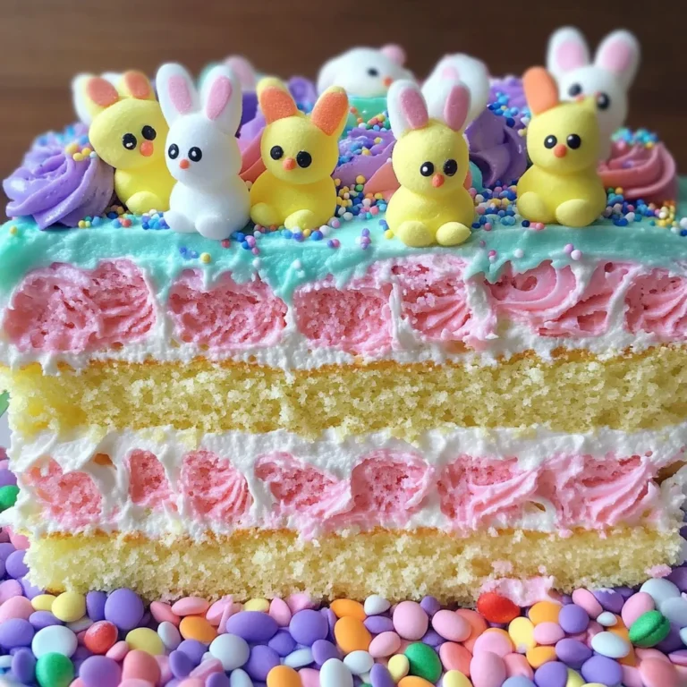 Easter Peep Cake with Multi-Colored Layers