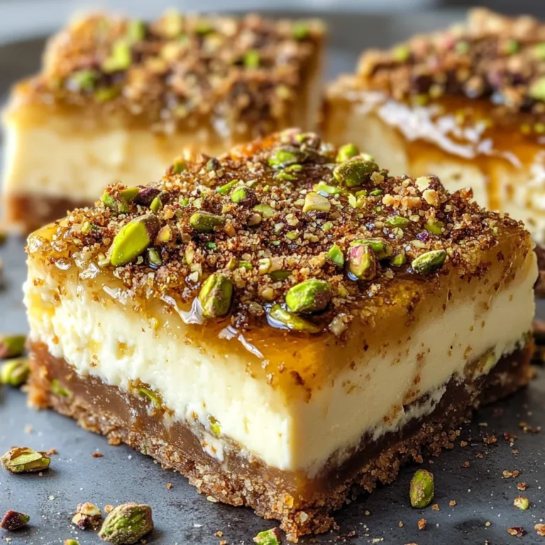 Greek Honey Pistachio Cheesecake Bars: Creamy Delight!
