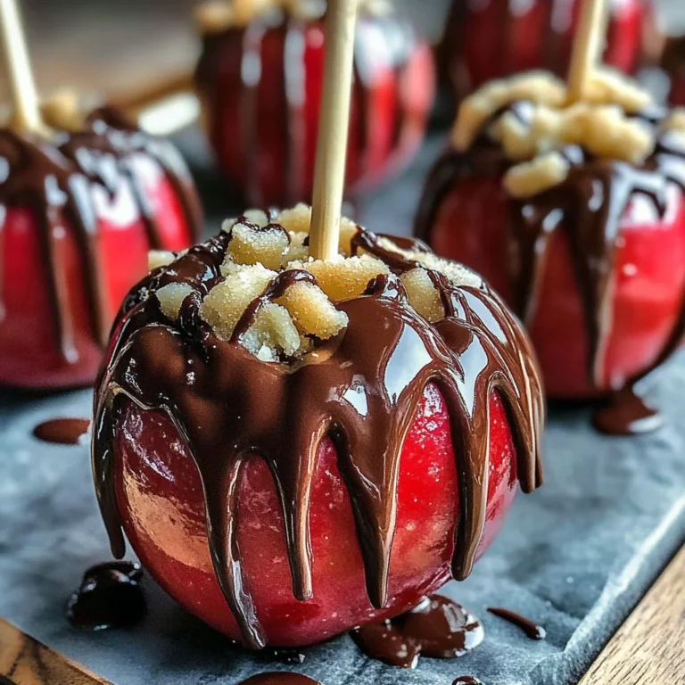 Homemade Candy Apples With Chocolate Drizzle