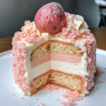 Lychee Cake With Pink Biscuits