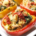Mediterranean Chicken Stuffed Bell Peppers
