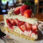 Strawberry Shortcake Cheesecake with White Chocolate Layers
